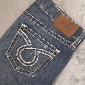 Big Star Jeans Mens 38 Union Regular Straight Bootcut Leg Whiskered Ripped Jeans